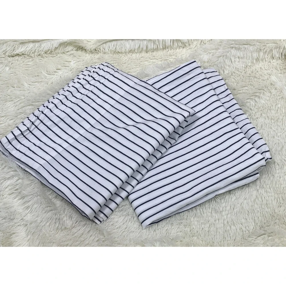 Ralph Lauren Blue Label‎ Pillowcase Set of 2 White Blue Striped Nautical Coastal